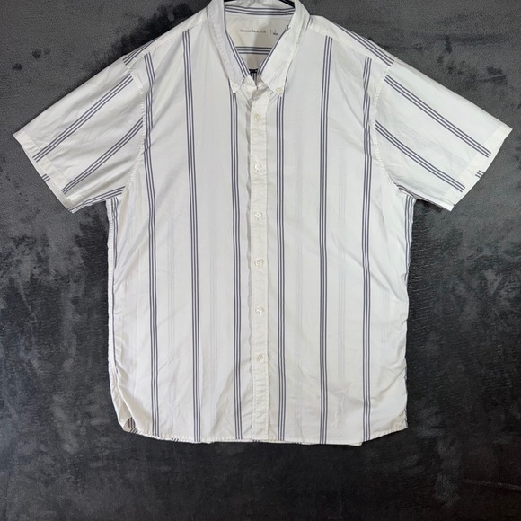 Abercrombie & Fitch Other - Mens Large Abercrombie & Fitch Button Down Shirt White Excellent Striped Casual